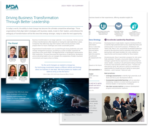 Driving Business Transformation Through Better Leadership - MDA Leadership